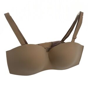 Soma Enbliss Stay Put Strapless Multiway Wireless Bra Size 38C Tan Nylon